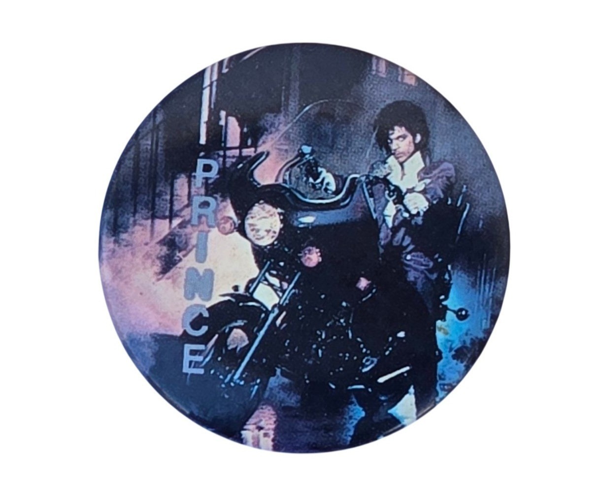 Prince Purple Rain Vintage Button Pin Badge 1.25″ Round Collectible Rock Memorab