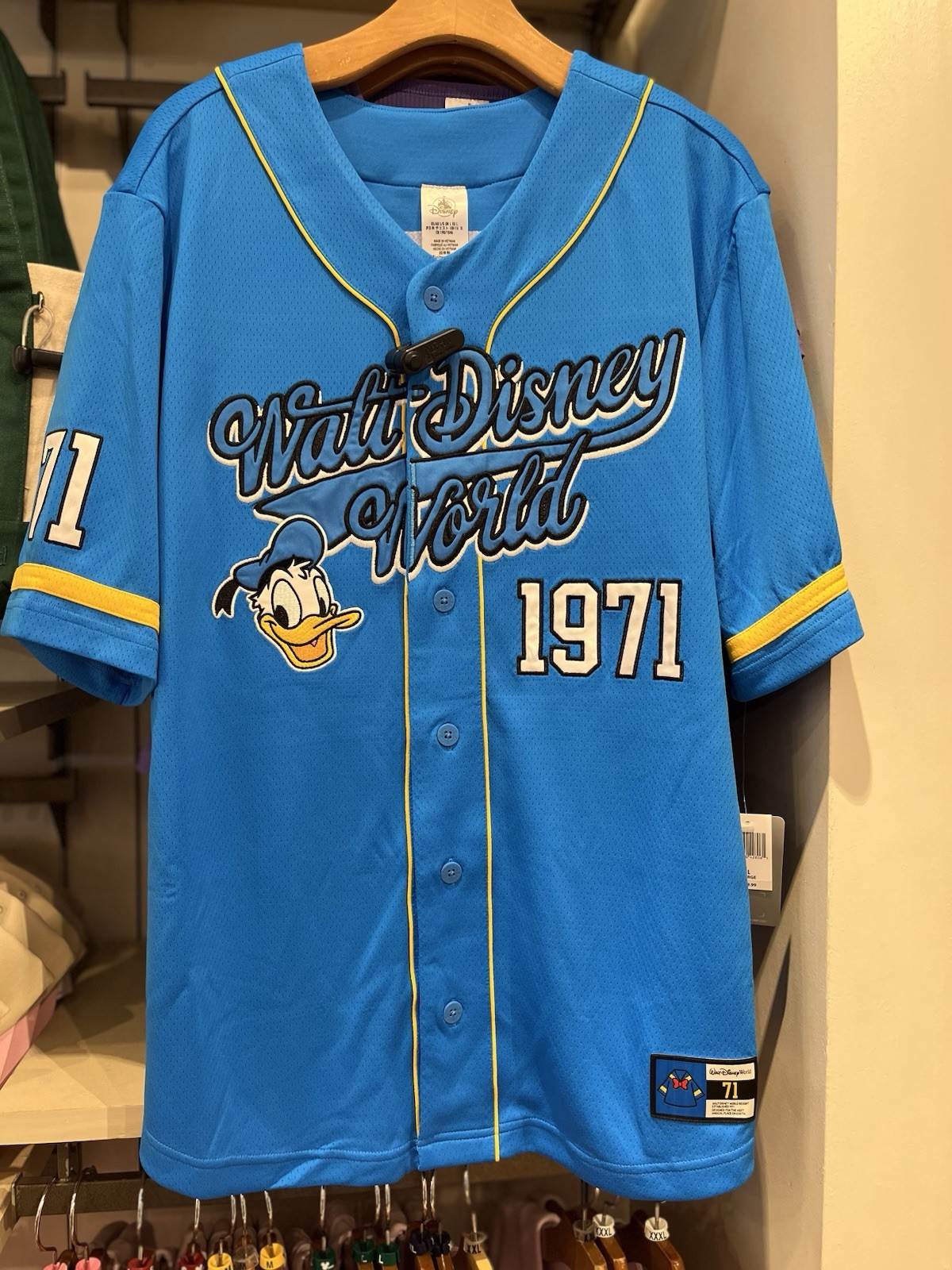 2026 Disney Parks Donald Duck Baseball Jersey – Walt Disney World Adult Size M