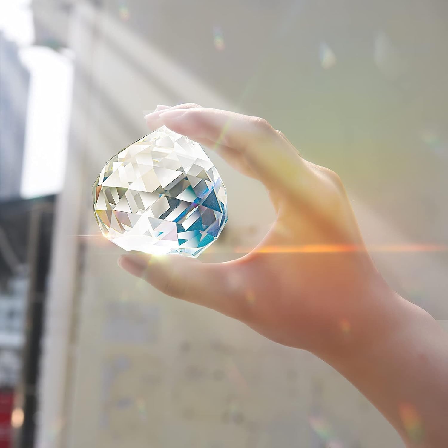 60mm Hanging Crystal Ball – Transform Your Space with Rainbows and Light