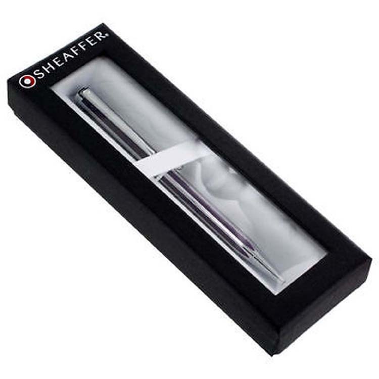 SHEAFFER INTENSITY DEEP VIOLET STRIPED & SILVER BALLPOINT PEN NEW IN BOX 9232-2