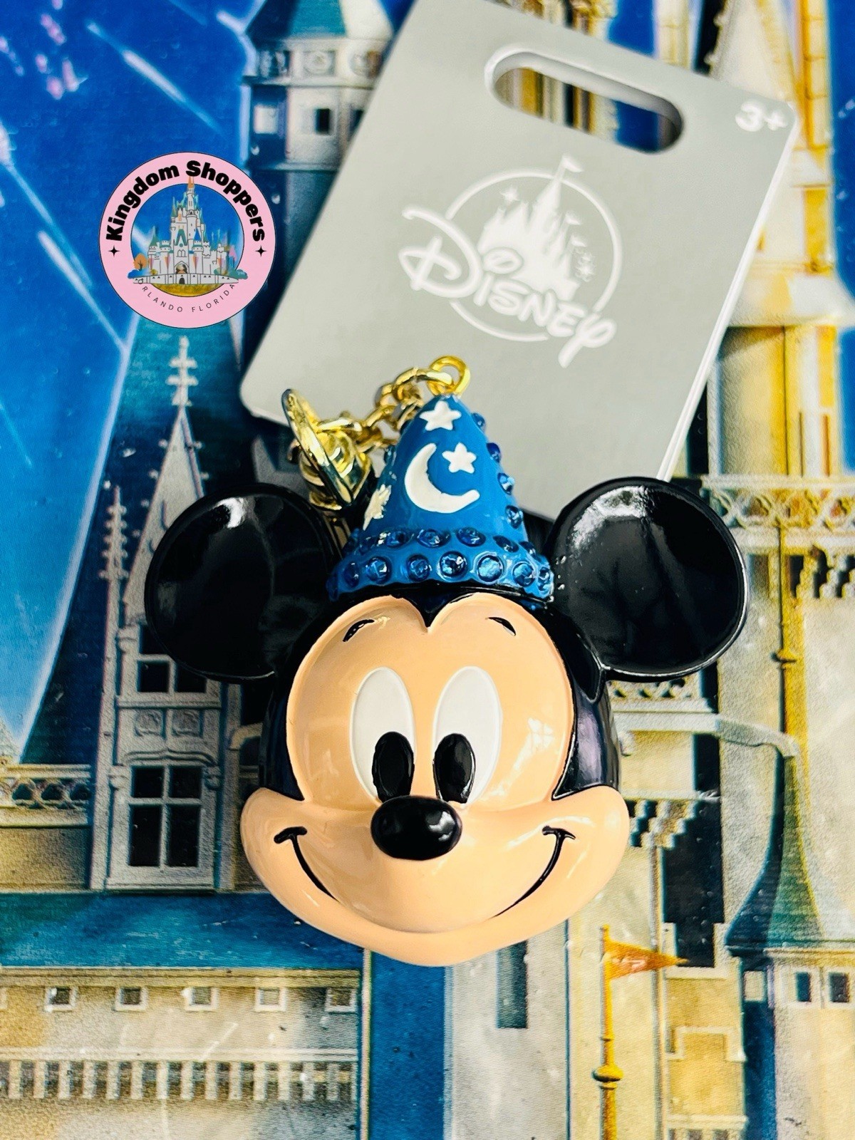 2026 Disney Parks Sorcerer Mickey Mouse Fantasia Bag Clip Charm Keychain New
