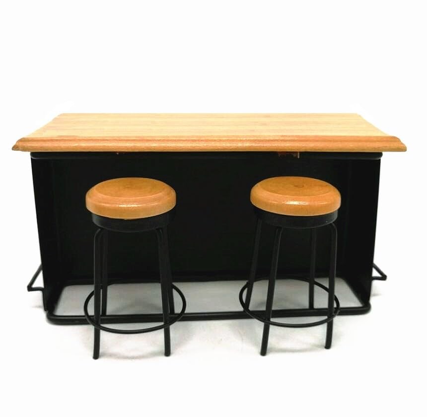1:12 Scale 1/12 mini Furniture minihouse Miniature 2pcs Metal Bar Table Chair…