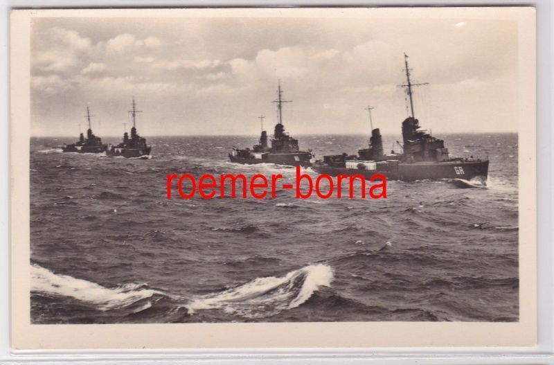 85321 Postcard Torpedo Boats in Keel Line around 1940
