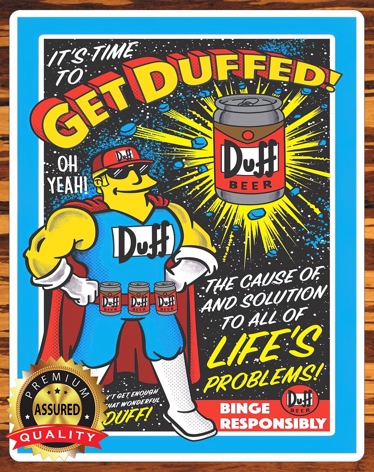 Duff Beer – Get Duffed – Simpsons – Metal Sign 11 x 14