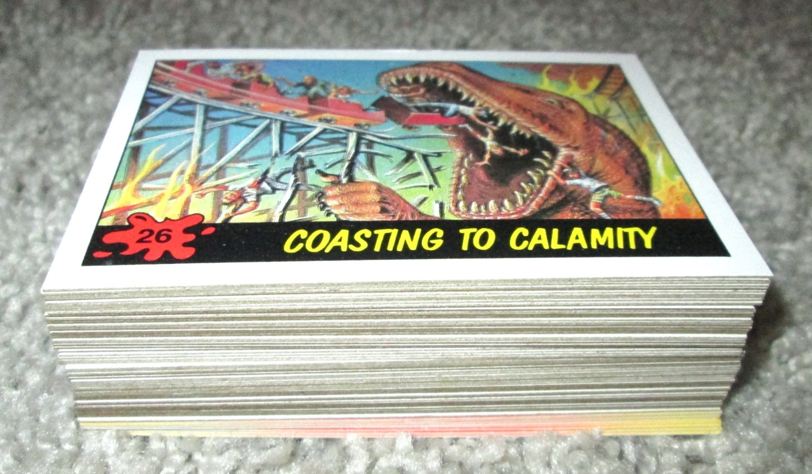 “Dinosaurs Attack!” 1988 Topps Complete Base Set (1-55) Sticker Set (1-11) Nrmt