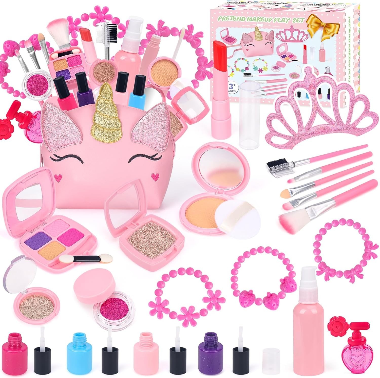 kit de maquillaje para niñas niña lavable seguro juguetes regalos 3 4 6 8 9 años