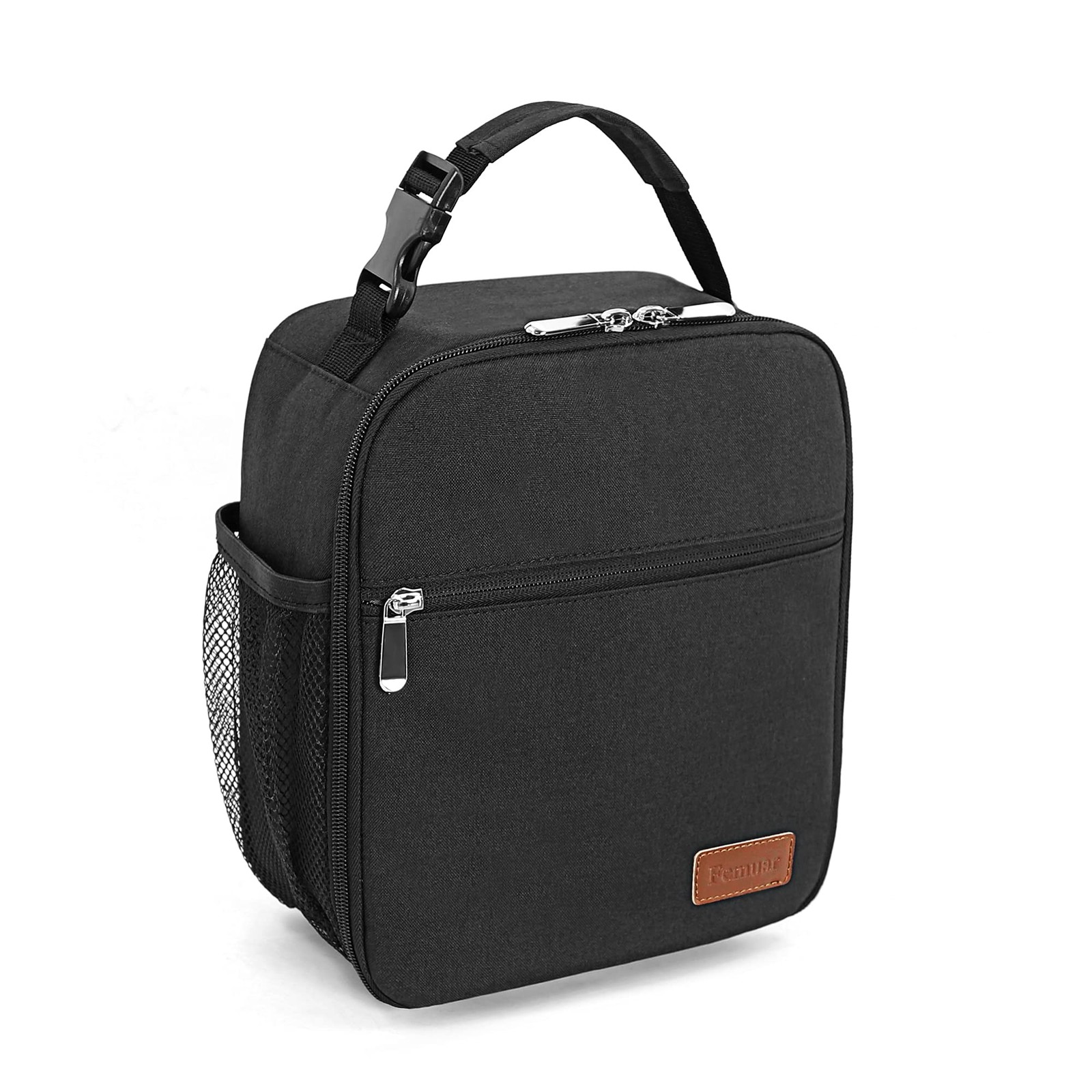 Femuar Lunch bag for Men Women Adults Small 8.7”L x 4.5”W x 10.2”H, Black