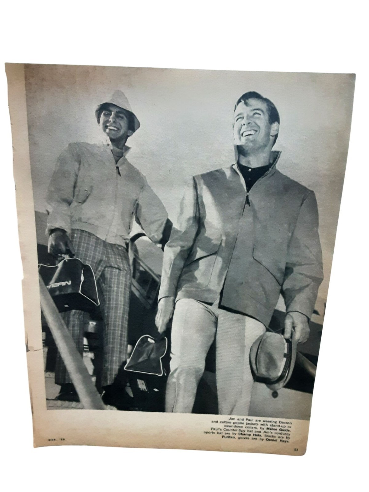 1968 Jim Lonborg Fashion Ad Maine Guide Jacket Champ Hat Vintage