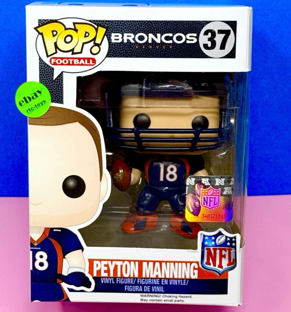 Funko Pop! NFL Peyton Manning #37 Denver Broncos Authentic Vaulted Helmet Figure
