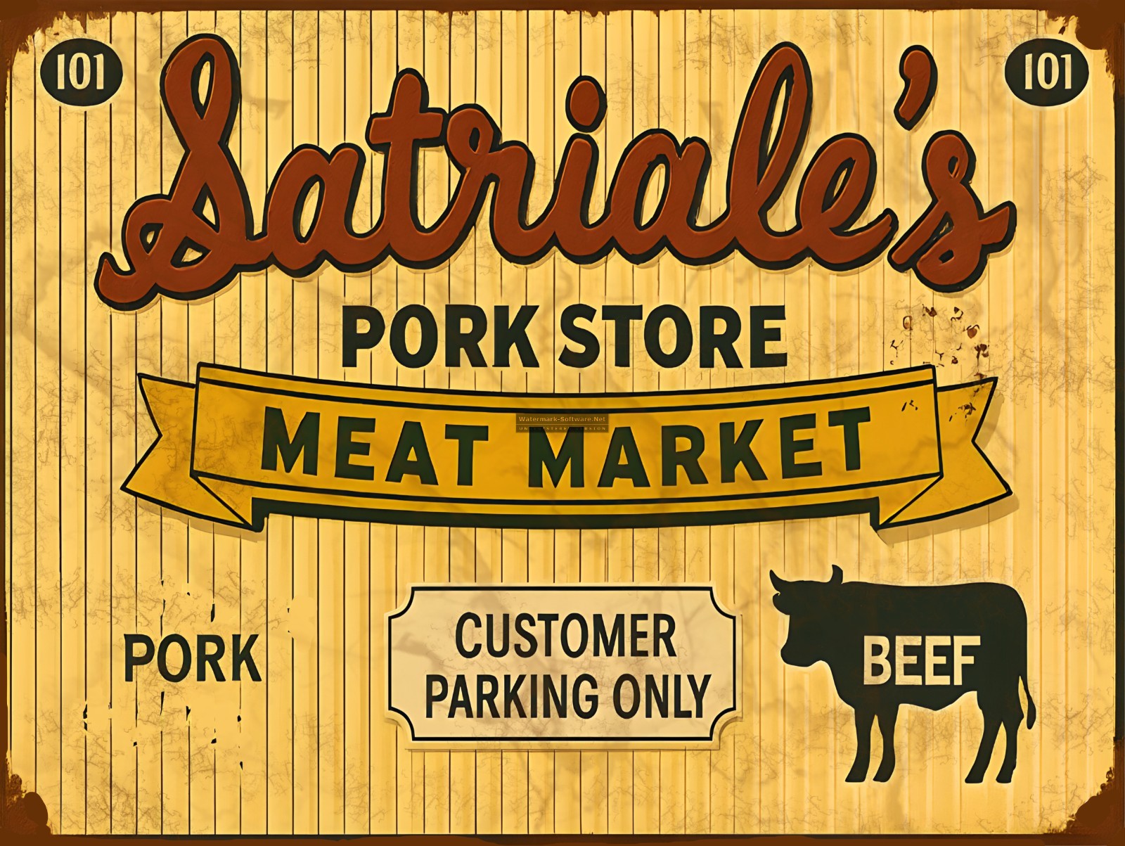Satriale’s Meat Market Vintage Metal Sign 9″ x 12″ or 12″ x 16″