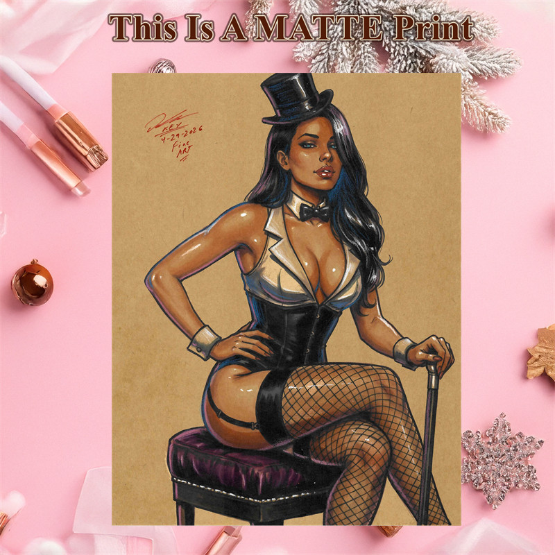 Zatanna Color Illustration Mixed Media Fine Art Print 8.5×11 by Keyeske