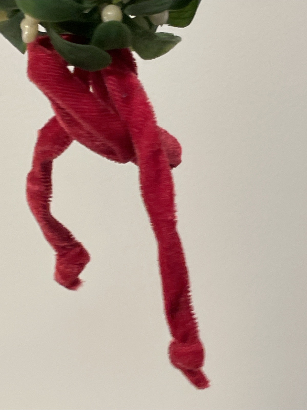 VINTAGE NAPCO HANGING PLASTIC MISTLETOE BALL with FELT PIXIE ELF ON TOP