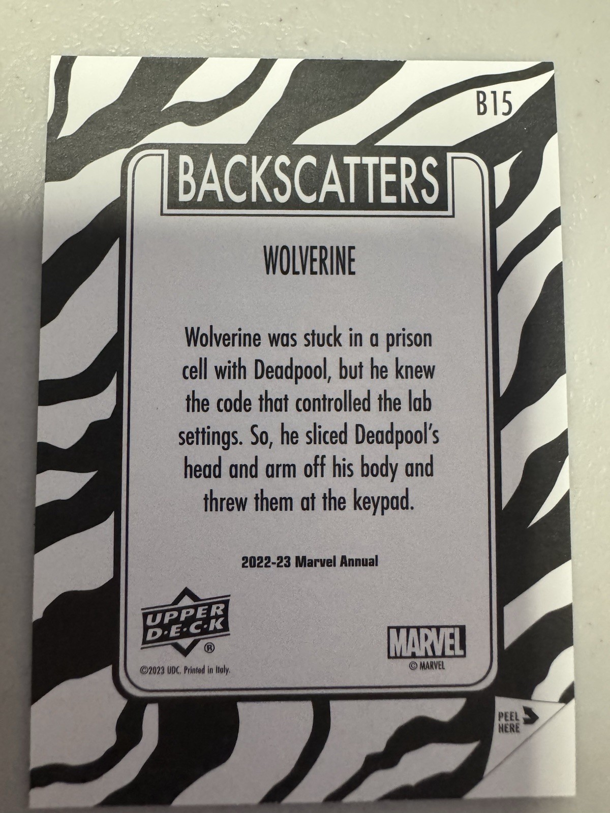 Wolverine 2022-23 Upper Deck Marvel Annual Backscatters Gold #B15
