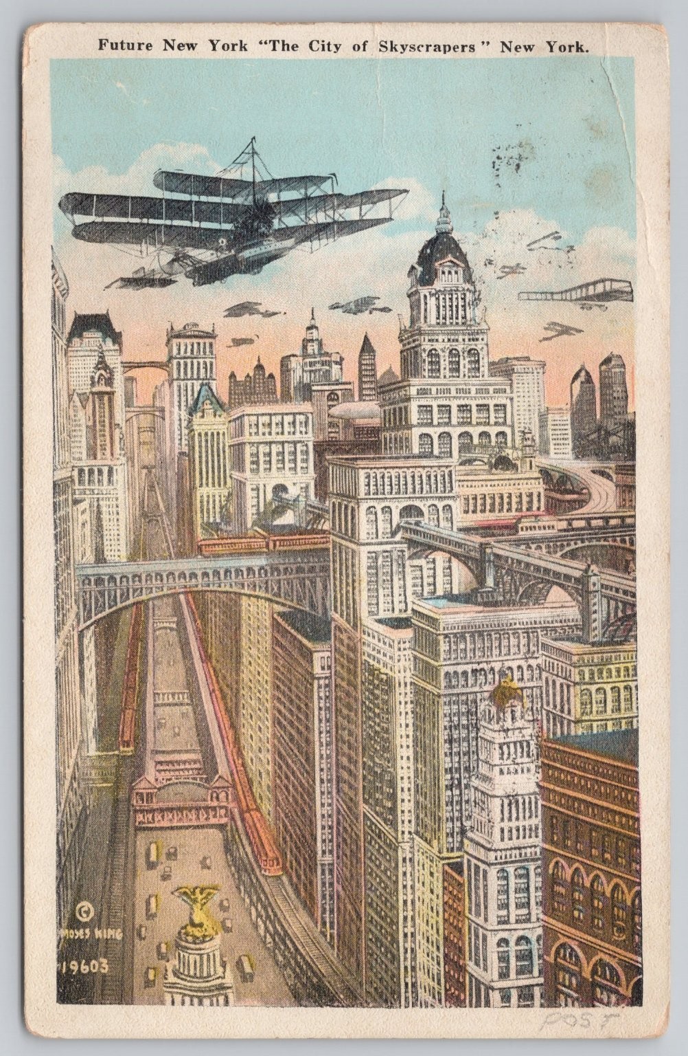 Postcard Future New York City Skyscrapers Vintage 1926 NY