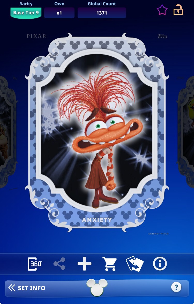 Topps Disney Collect 2024 Base Series 2 Diamond January Tier 9 – Anxiety