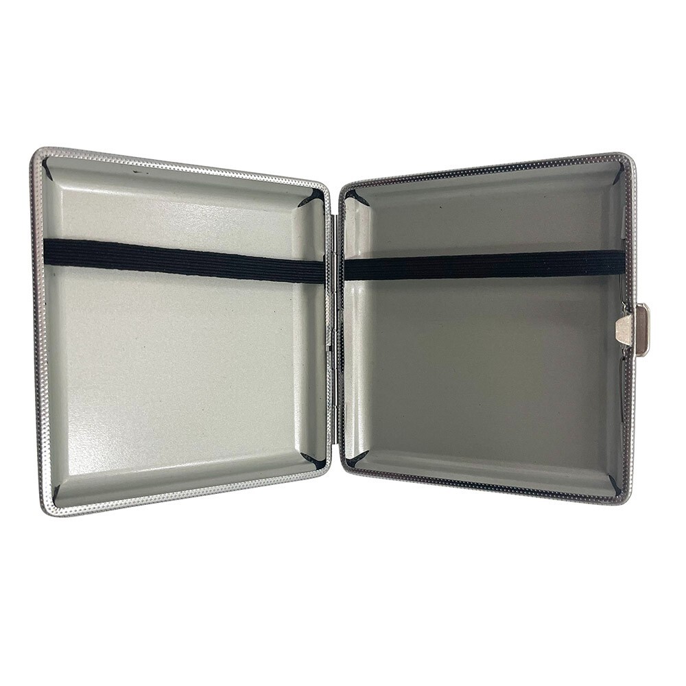 PU Leather Cigarette Case Men Black Portable Double Sided Clip 20 Cigarette