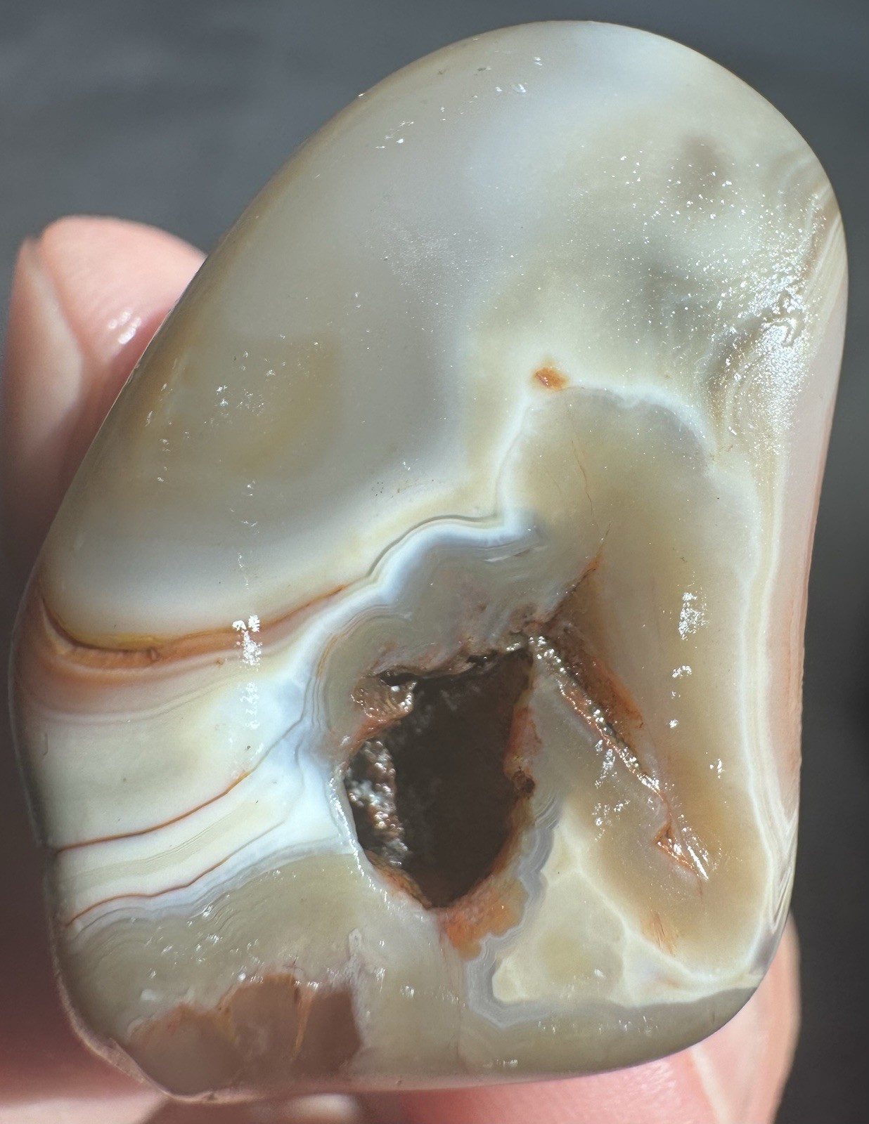 Full Pattern 🔥 Grey and White Tumbled Lake Superior Agate 0.69 Ounces