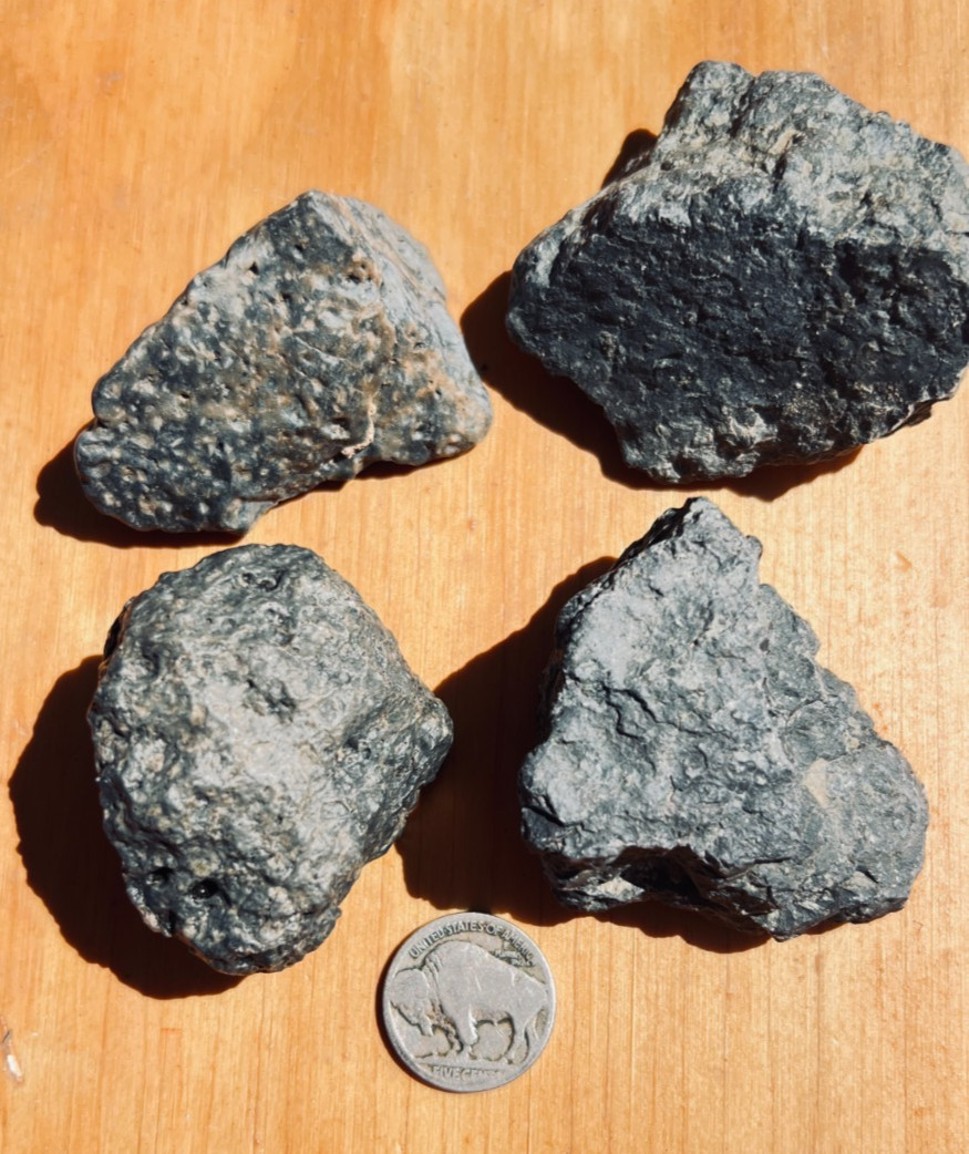 Silverish Black Sonoran Basalt Crystals Iron Age Mine 9.5oz