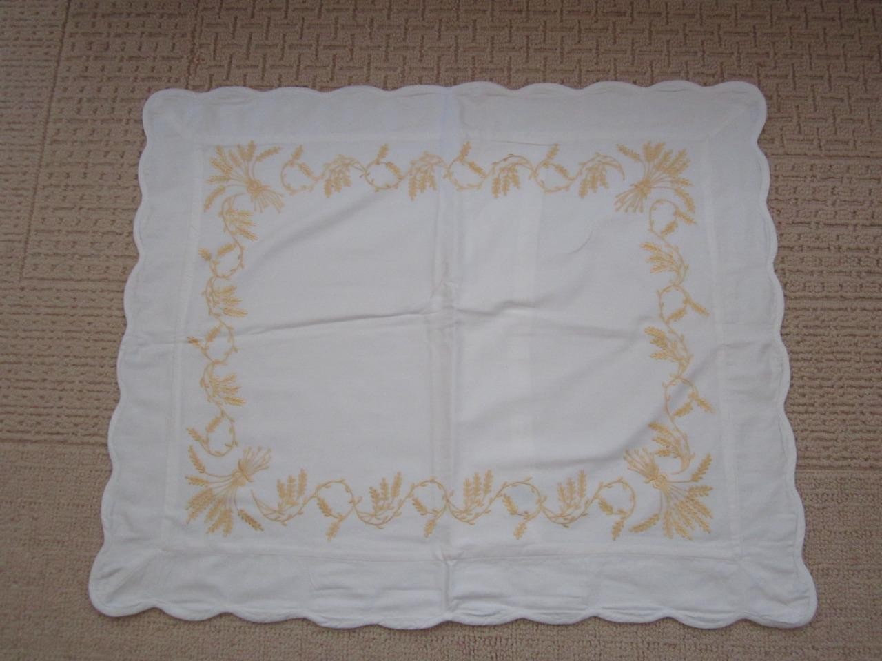 NOS SOURCE PERRIER Collection Cotton Sateen Wheat Embroidered Standard Sham