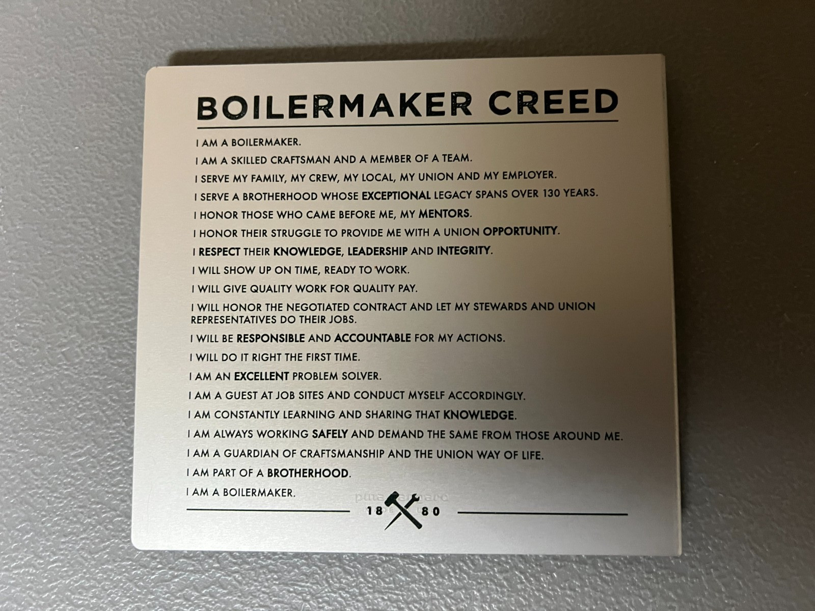 BOILERMAKERS UNION “Live the Code” DVD in metal case 1880 RARE