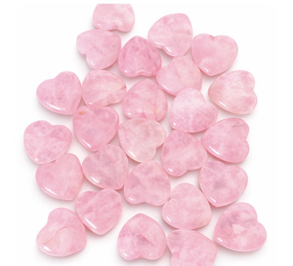 Rose Quartz Heart Healing Gem Stone Small Crystal Stone Hearts 12 Pieces .75”