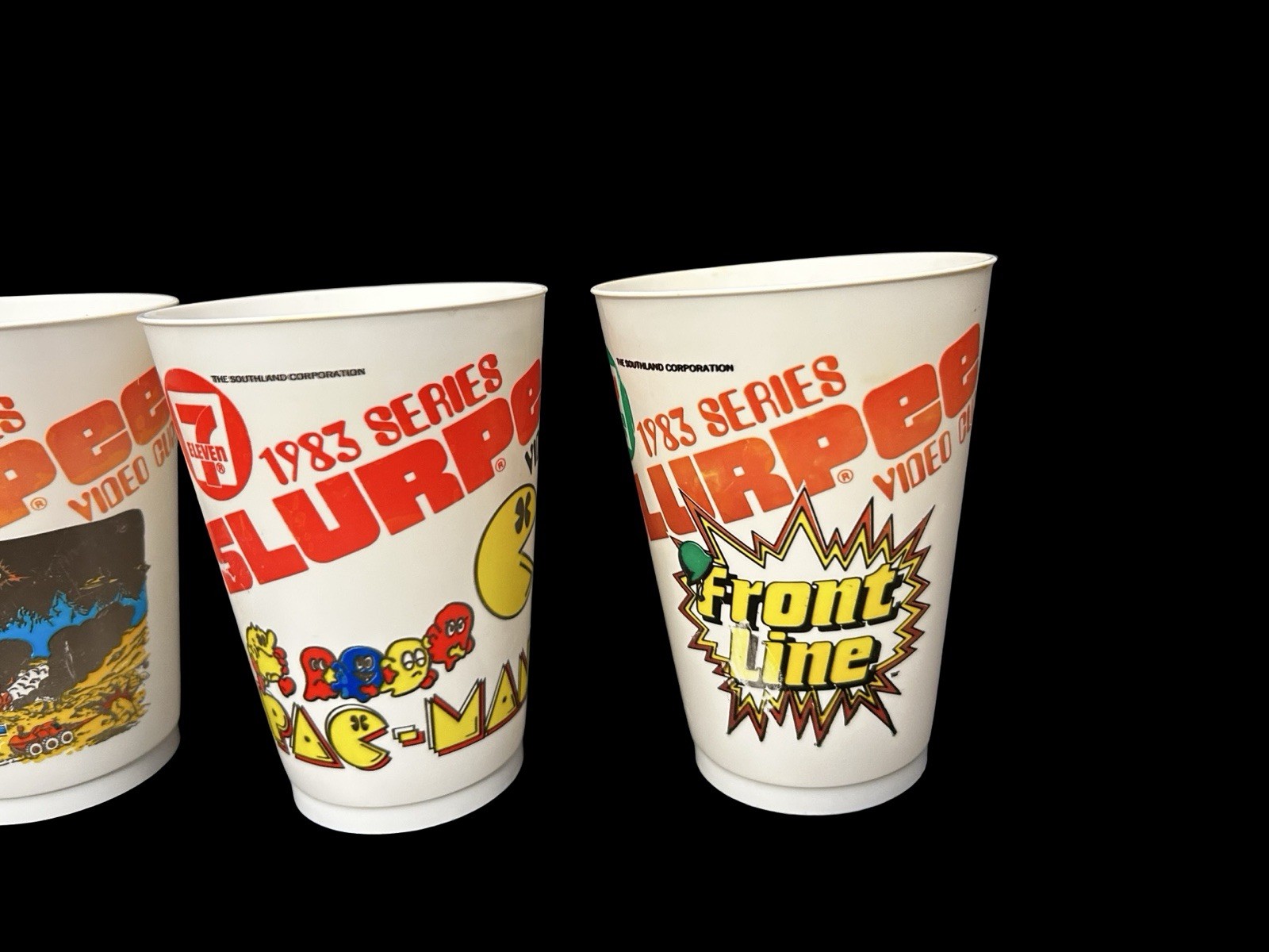 Lot Of 6 VTG Video Game 7-11 Slurpee Plastic Cups 1983 Arcade Games 7eleven READ