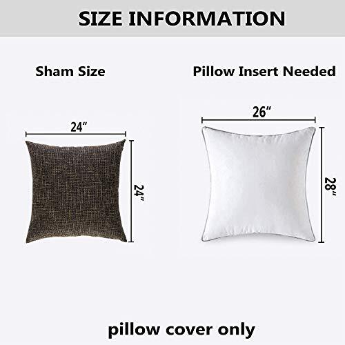 Kevin Textile Soft Solid Lined Linen Pillow 24″ x 24″ (Pack of 2) Black Gold