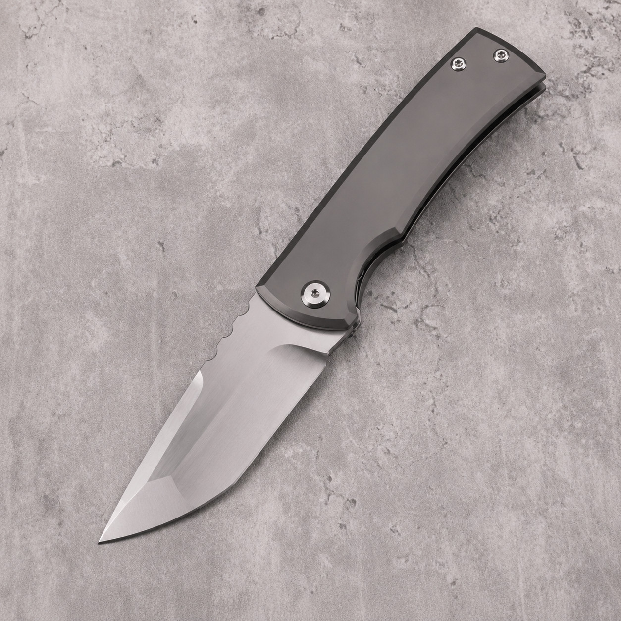 New TC4 Titanium Alloy Gray Handle Tactical Outdoor EDC Folding Pocket Knife