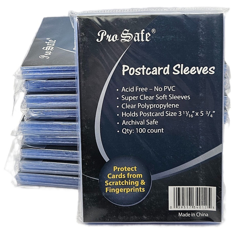 (1000 Count) Pro-Safe Standard Size Postcard Sleeves – 10 Brand New Packs