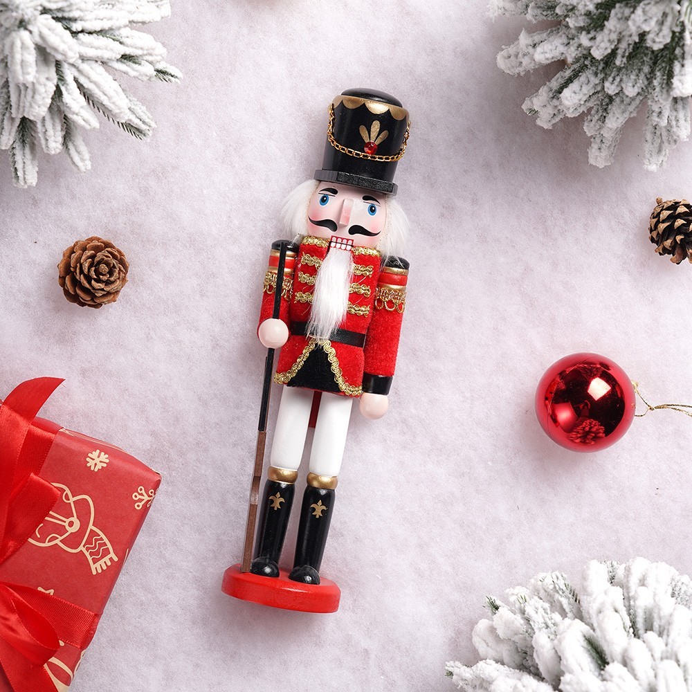 12” Christmas Nutcracker Soldier Wooden Vintage Decorative Gift Red Decor USA