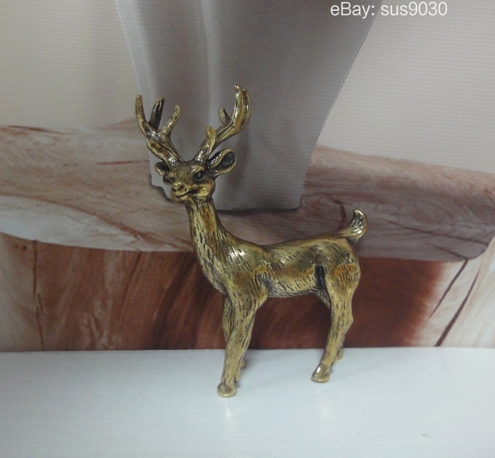 Solid Brass Deer Statue: Home Decor Sculpture