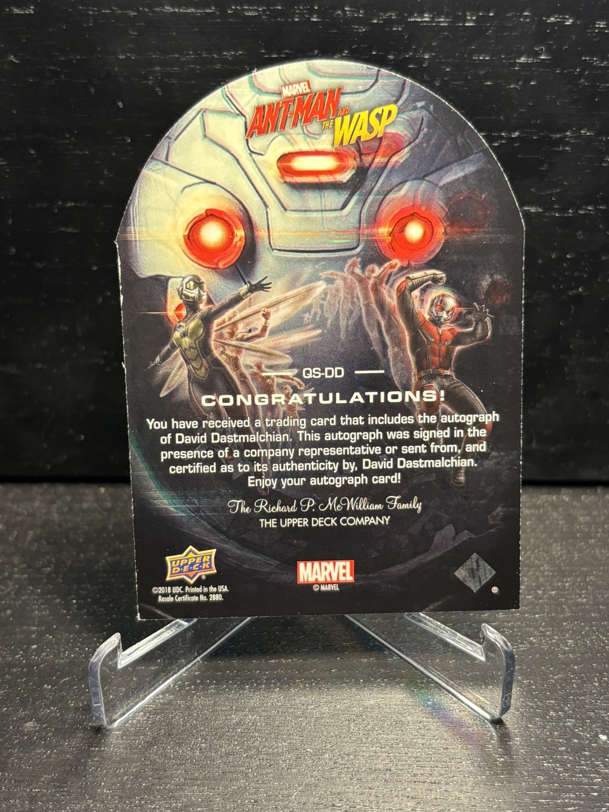 David Dastmalchian 2018 Upper Deck Ant Man And The Wasp Auto QS-DD