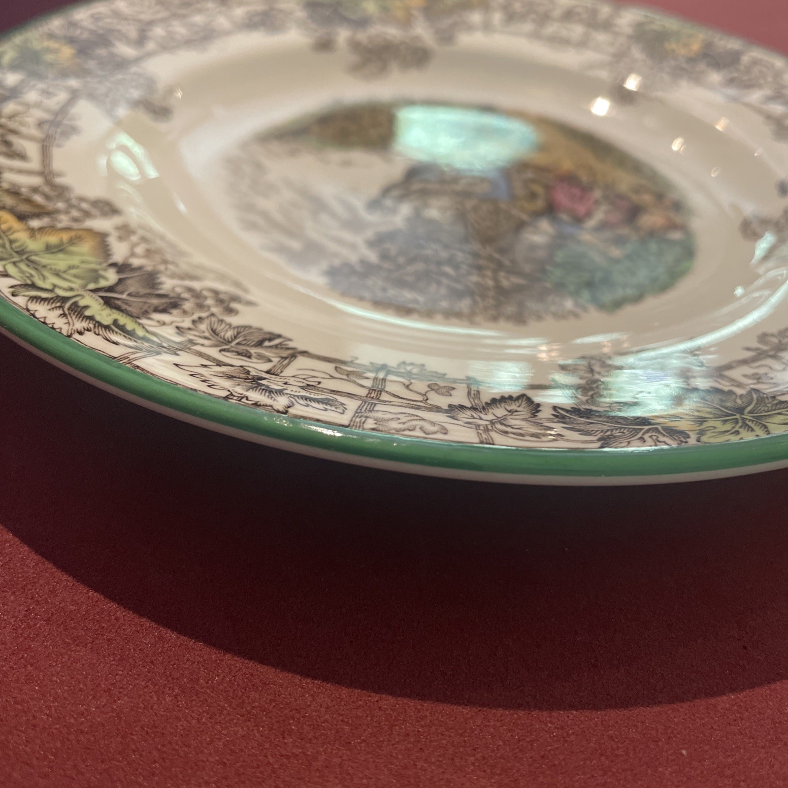 Copeland Spode’s Byron ￼England, green trim ￼6 1/2 Inch Dinner Plate D/1