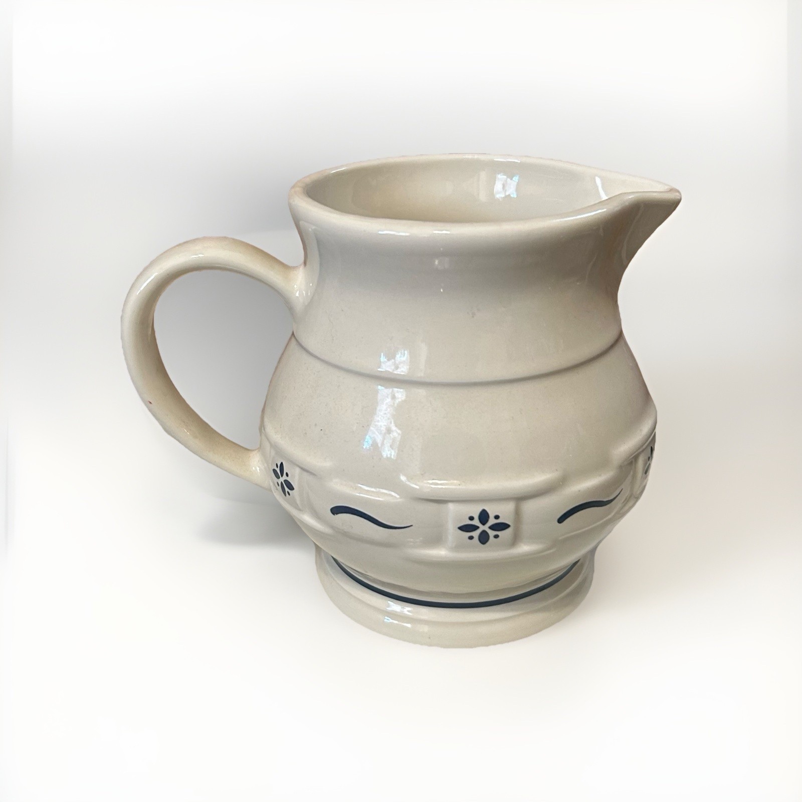 Longaberger 1-Quart Pitcher Woven Traditions Heritage Blue