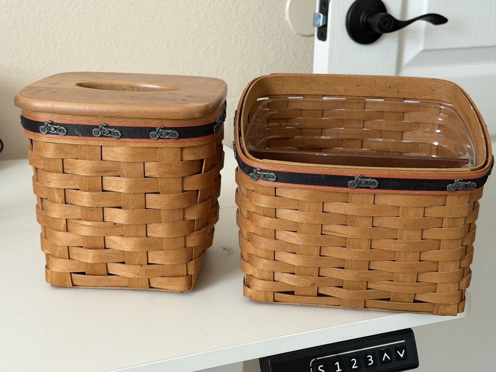 2 Longaberger RARE 2008 Harley Motorcycle Baskets HTF