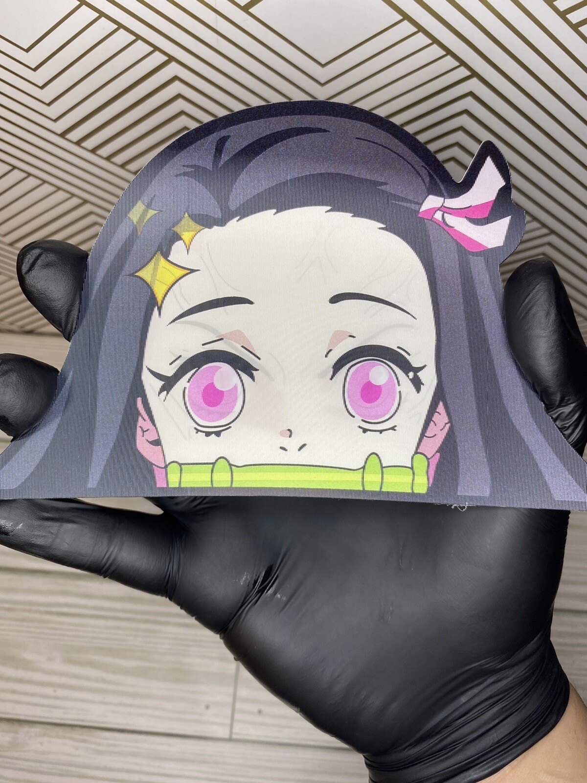 Demon Slayer Nezuko Kamado 3D Lenticular Motion Car Sticker Decal Peeker