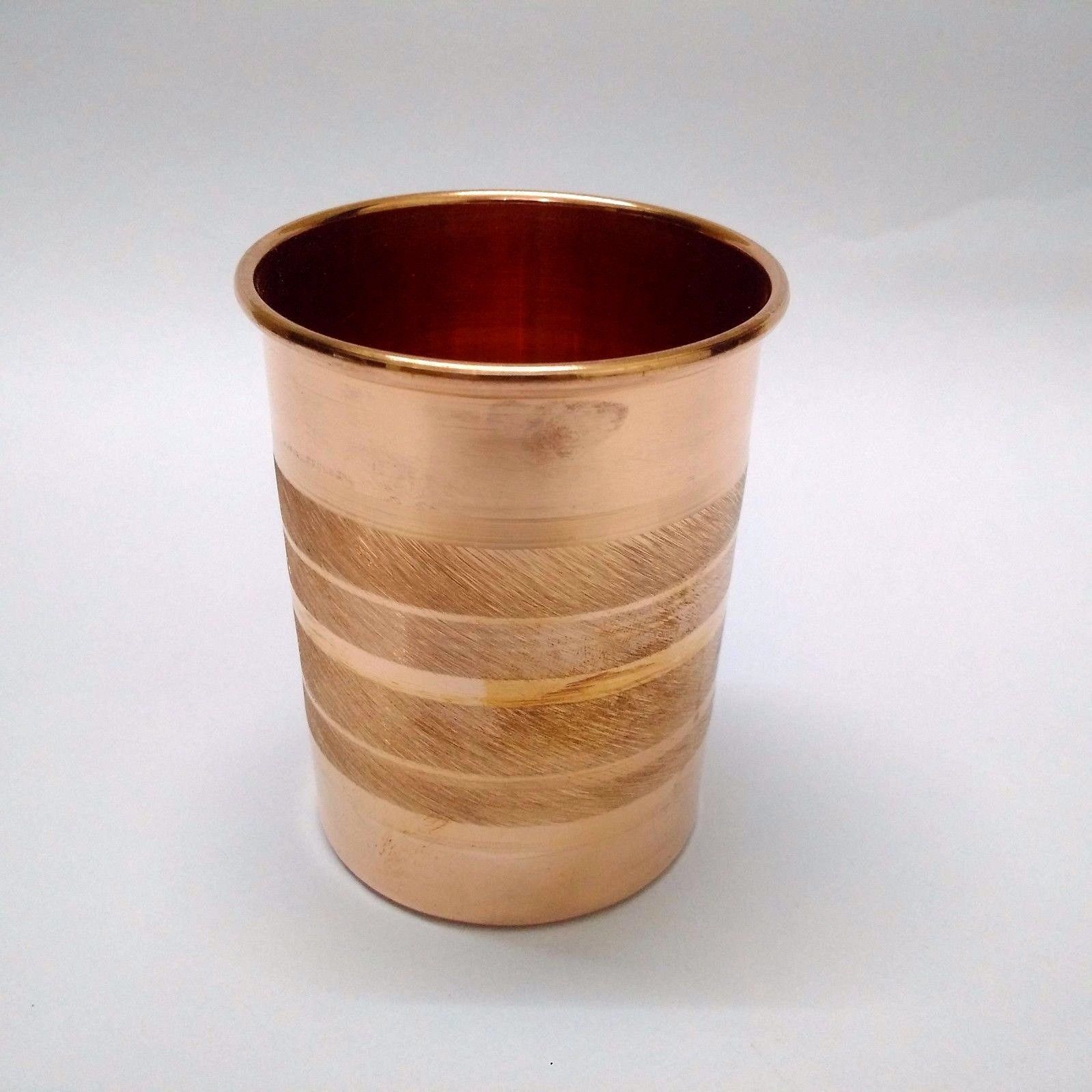 100% Pure Copper Glass Tumbler Mug Ayurveda Health Yoga Benefits ( 300ml)