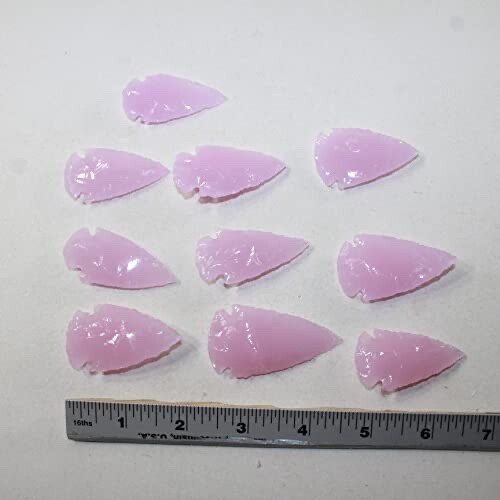 10 Pink Glass Ornamental Arrowheads #6125 Arrowhead