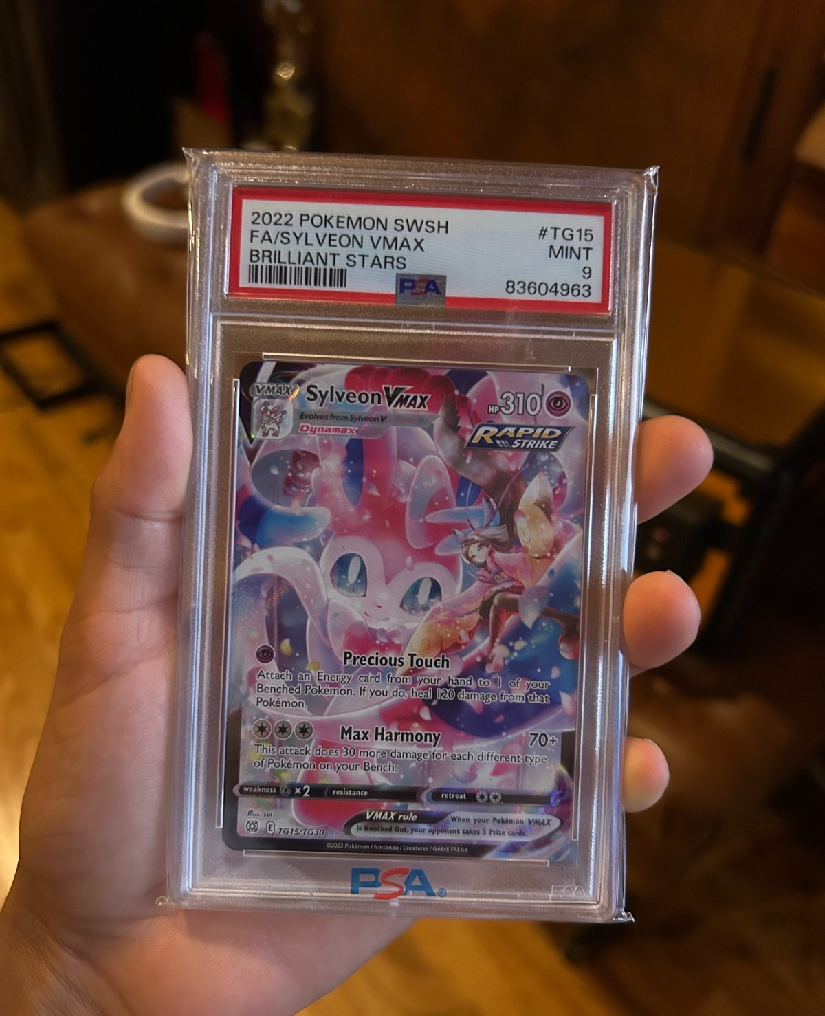 2022 Pokémon Brilliant Stars Sylveon VMAX TG15/TG30 Trainer Gallery PSA 9 Mint