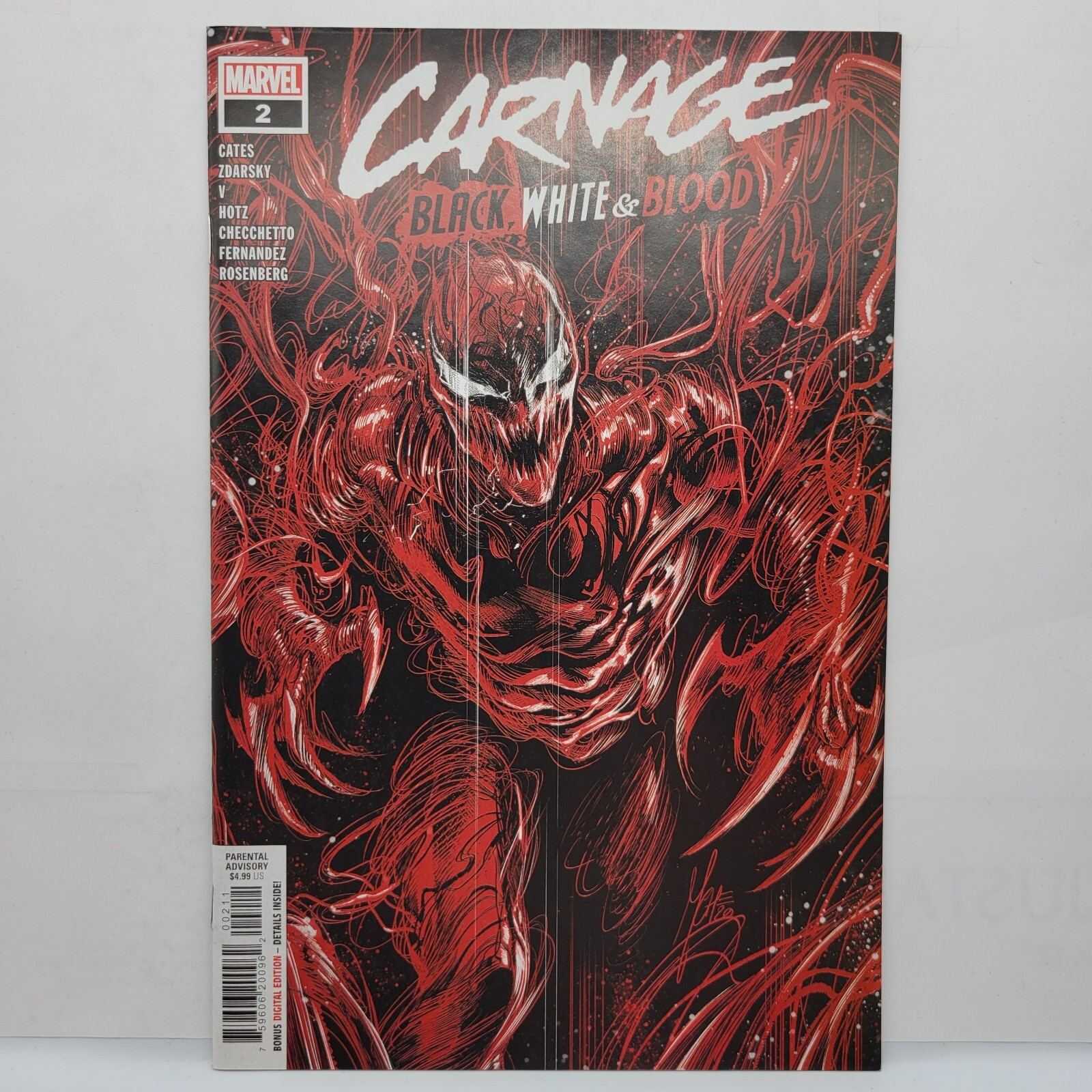 Carnage Black White & Blood #2 Marco Checchetto Cover 2021 MCU Venom Marvel MCU