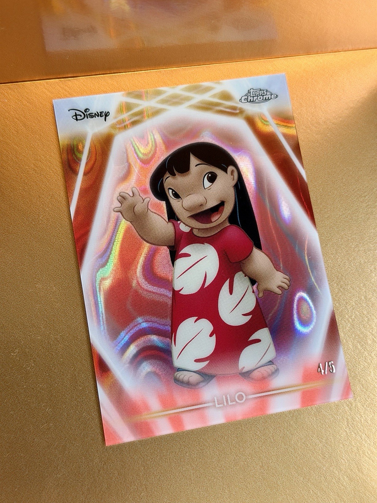 2026 Topps Disney Neon Lilo CHROME NEON ETCH RED REFRACTOR /5 #CNE-15 SSP