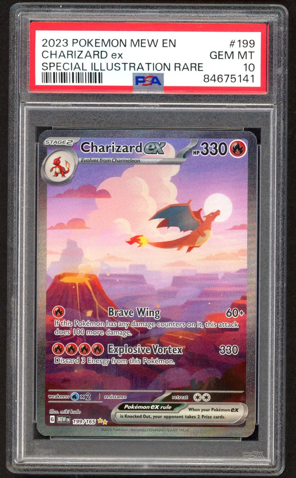 Pokemon Card – PSA 10 Charizard EX 199/165 – 151 SIR – GEM MT