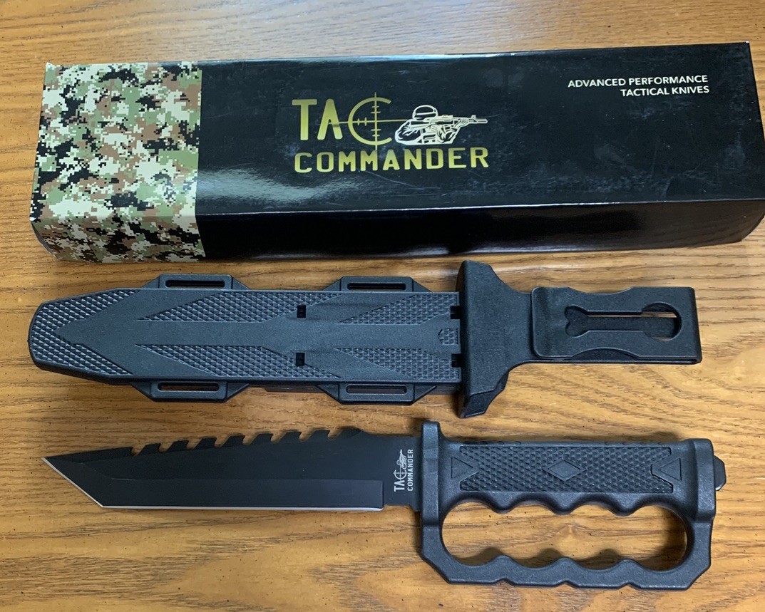 NewAdvanced Performance Tactical Knife Model Tc-02B Black Stainless Steel Bowie
