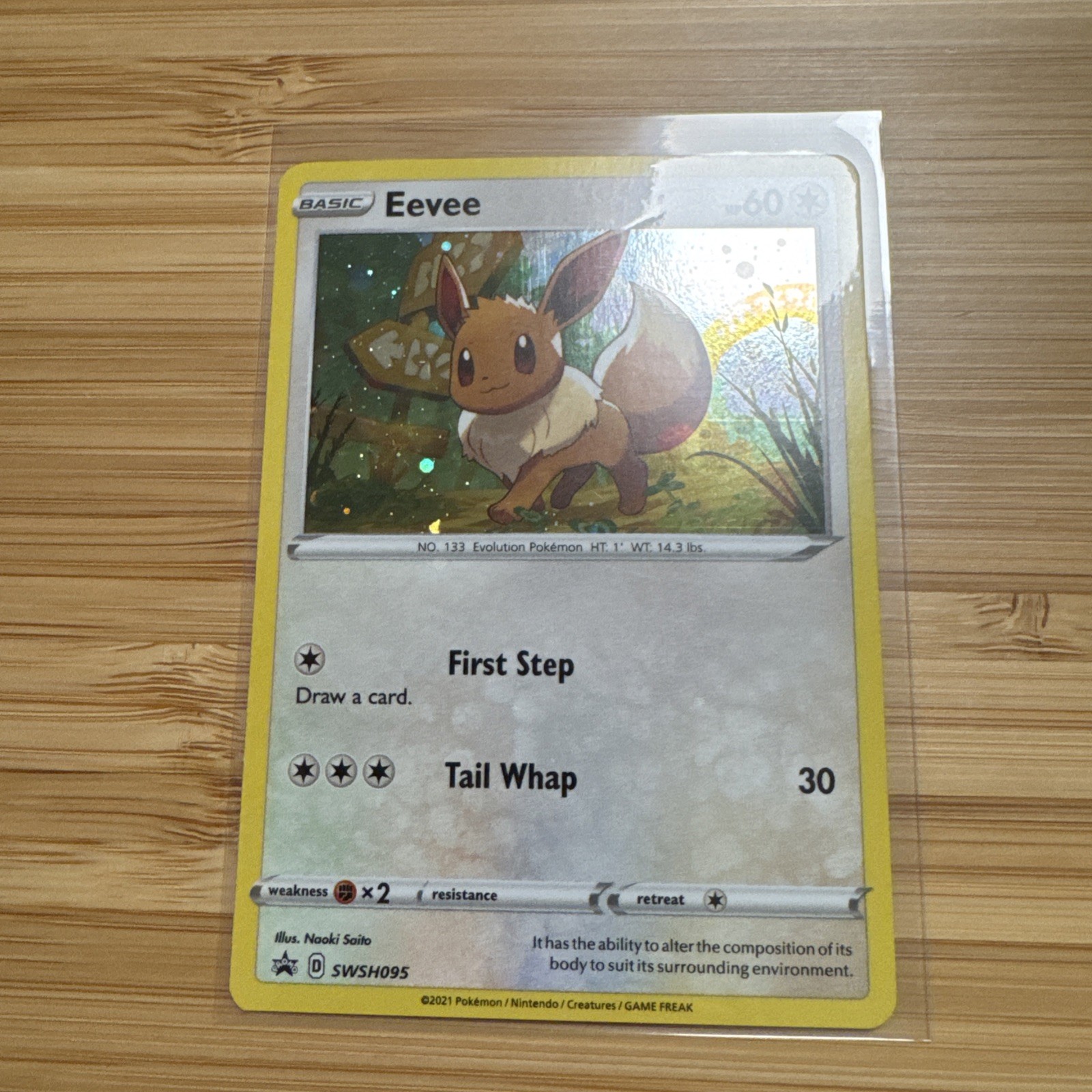 Eevee SWSH095 SWSH Black Star Promo Cosmos Holo Rare Pokemon Card NM