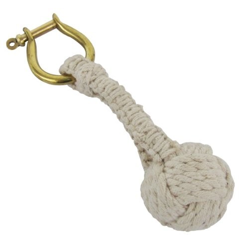 Monkey Fist Keychain White Nautical Maritime Sailor’s Key Ring sailor rope knot