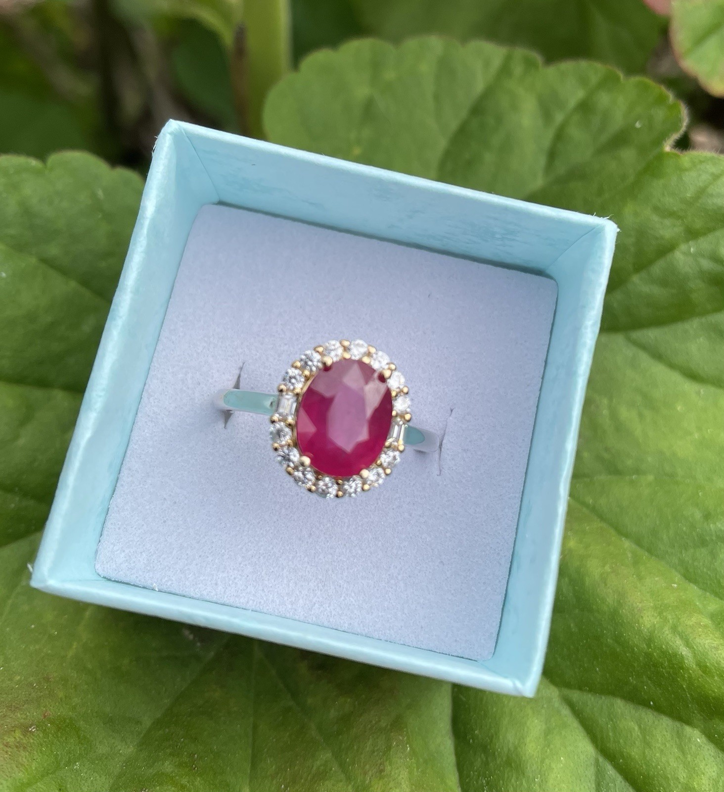 Natural Ruby Oval Cut adjustable size Ring