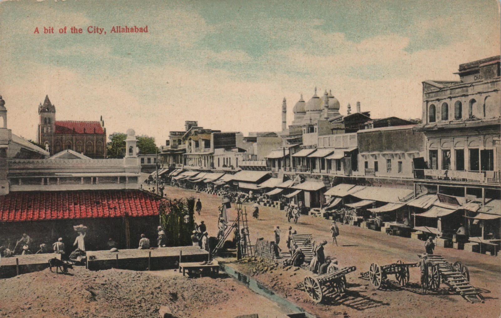 Allahabad Anarkali Street in Lahore British India Postcard