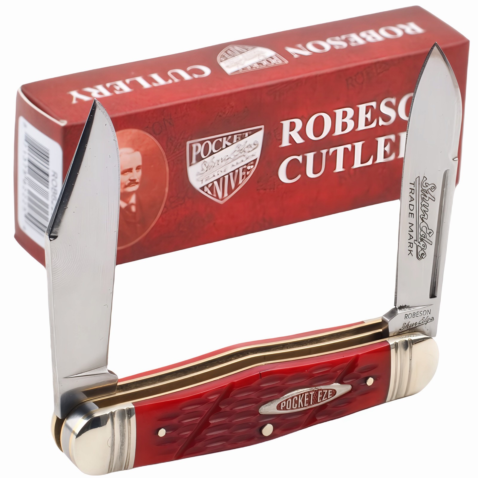 Robeson Cutlery Swellcenter Moose Folding Pocket Knife Red Jigged Bone