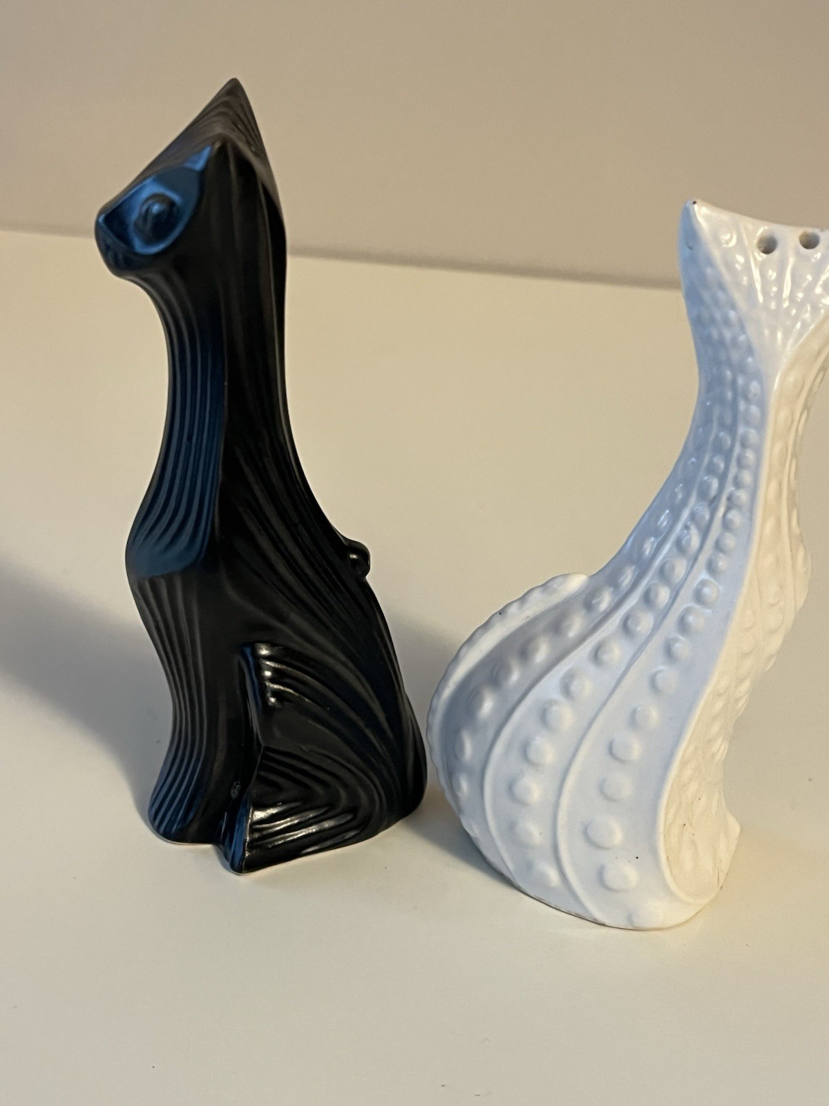 Jonathan Adler Cat Salt & Pepper Shakers New Sticker Black White Art Deco MCM