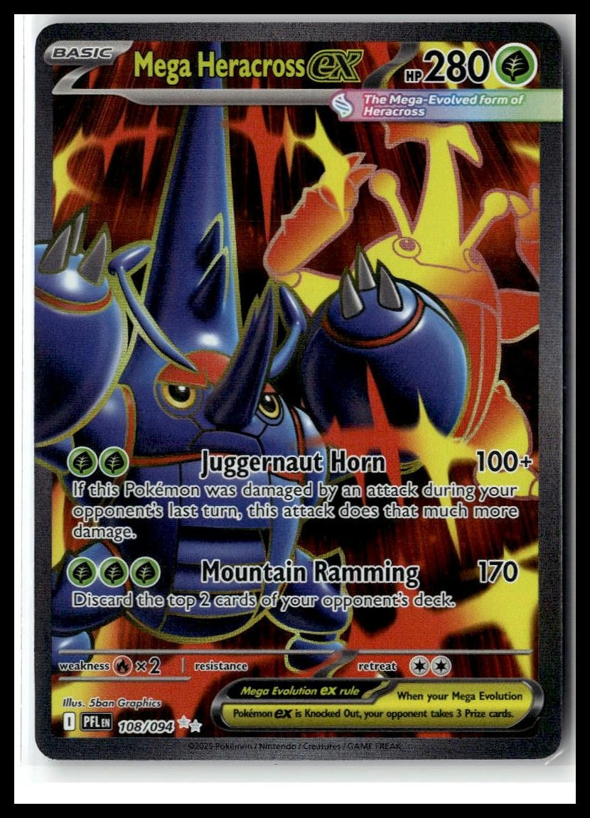 ME02: Phantasmal Flames #108/094 Mega Heracross ex